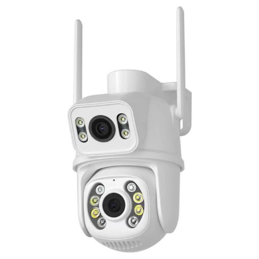 QX95 6MP WiFi Dual Camera with Two-way Intercom & AI Recognition UK Plug - 1