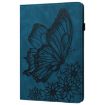 iPad Pro 13 2024 Blue Butterfly Embossed Leather Tablet Case - 2