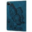 iPad Pro 13 2024 Blue Butterfly Embossed Leather Tablet Case - 3