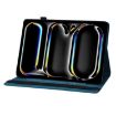 iPad Pro 13 2024 Blue Butterfly Embossed Leather Tablet Case - 5