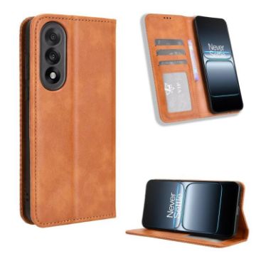 OnePlus Ace 5 Ultra 5G Brown Leather Magnetic Buckle Phone Case Retro - 1