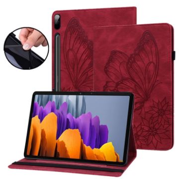 Samsung Galaxy Tab S9 FE+/S9+/S8+ Red Butterfly Leather Case - 1