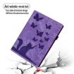 iPad Pro 13 2024 Purple Butterfly Cat Embossed Leather Tablet Case - 7