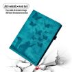 iPad Pro 13 2024 Sky Blue Butterfly Cat Embossed Leather Case - 7