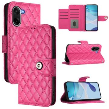 OnePlus Ace 5 Racing Rhombic Texture Flip Leather Case with Lanyard - 1