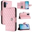OnePlus Ace 5 Racing Rhombic Texture Flip Leather Case with Lanyard Pink - 1