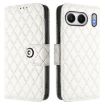 OnePlus Nord 4 5G White Rhombic Texture Flip Leather Case with Lanyard - 2