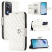 OPPO A5/A3 Pro 5G Rhombic Texture Flip Leather Case with Lanyard White - 1