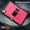 iPad Pro 13 2024 Rose Red Honeycomb Grip Turntable Stand Case - 4