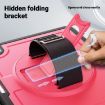 iPad Pro 13 2024 Rose Red Honeycomb Grip Turntable Stand Case - 5