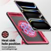 iPad Pro 13 2024 Rose Red Honeycomb Grip Turntable Stand Case - 6