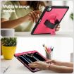 iPad Pro 13 2024 Rose Red Honeycomb Grip Turntable Stand Case - 7