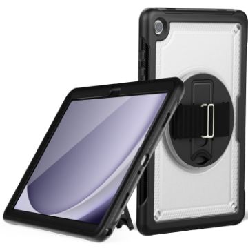 Samsung Galaxy Tab A9+ Transparent Honeycomb Hand Grip Stand Case - 1