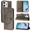 OPPO Reno14 Pro 5G Grey Embossed Butterfly Leather Phone Case - 1
