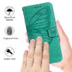 OPPO A5x 4G/5G Global Green Embossed Butterfly Leather Phone Case - 5