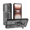 OPPO Reno12 Global Shockproof Phone Case with Holder - Black TPU + PC - 1