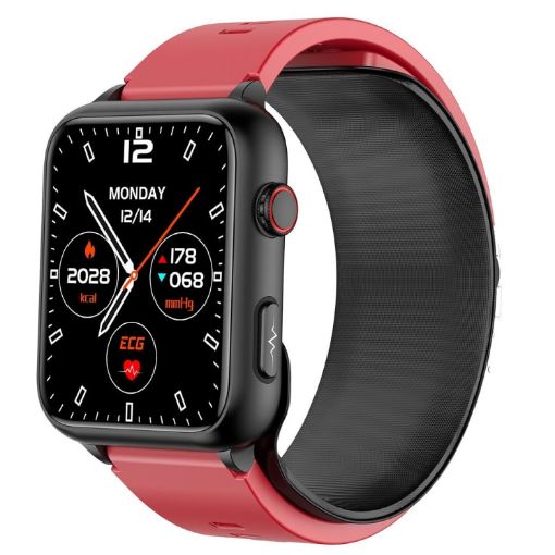 TK63 1.91" Red Smart Watch with Blood Pressure & ECG Monitoring - 1