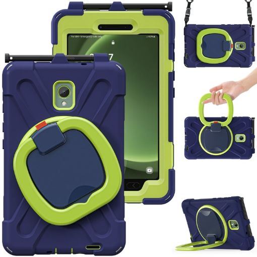 Samsung Galaxy Tab Active5 X300 Silicone Hybrid Case with Strap - Navy - 1