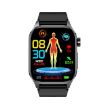 ET580 Sports Smart Watch, 2.04" AMOLED, Bluetooth Call, ECG, Black Band - 2