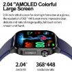 ET580 Sports Smart Watch, 2.04" AMOLED, Bluetooth Call, ECG, Black Band - 5