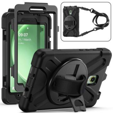 Samsung Galaxy Tab Active5 X300 Case with Strap - Black Silicone Hybrid - 1