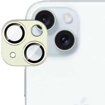 iPhone 15/15 Plus IMAK Metal Armor Gold Camera Protector Film - 1