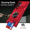 Samsung Galaxy S24 Ultra 5G Shockproof Card Case with Ring Holder - Red - 6