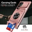 Samsung Galaxy S24 Ultra 5G Shockproof Card Case with Ring Holder, Rose Gold - 7