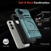Samsung Galaxy A55 5G Shockproof Card Case with Ring Holder - Green - 5