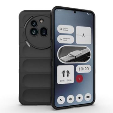 Nothing Phone 3a Pro Magic Shield TPU + Flannel Case - Black - 1