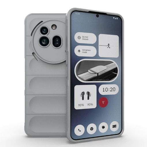 Nothing Phone 3a Pro Magic Shield TPU + Flannel Case - Grey - 1