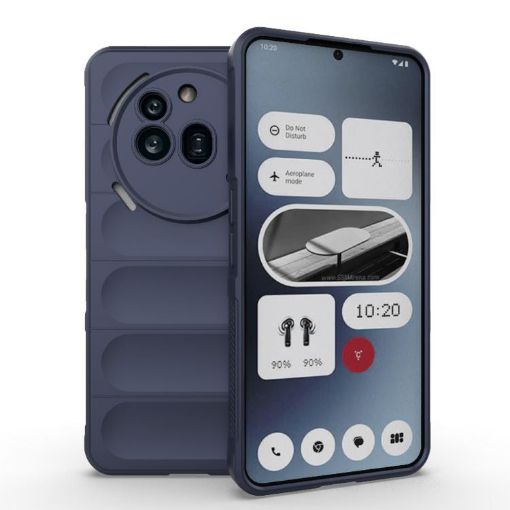 Nothing Phone 3a Pro Magic Shield TPU + Flannel Case - Dark Blue - 1
