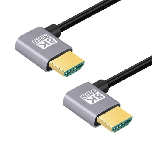 HDMI Male to Male Dual Elbow Adapter Cable 1m (Dual Left Bend) - 1