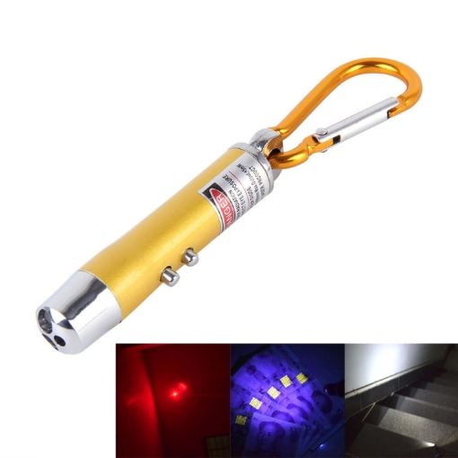 Gold Mini LED Flashlight Torch Keychain - 2 PCS Portable Metal Shell - 1