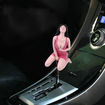 Universal Magenta Gear Shift Knob with Rubber Covers for All Cars - 1
