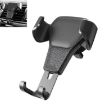 Litchi Texture Gravity Car Mount Phone Holder - Black - 1