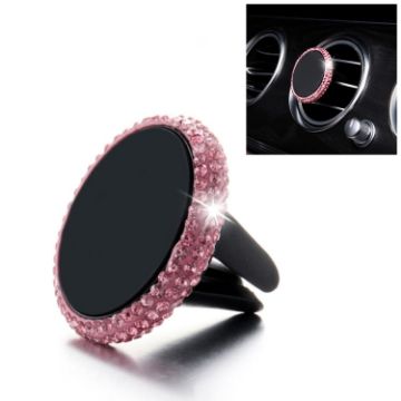 Pink Car Diamond Magnetic Air Outlet Phone Holder - Mobile Mount Accessory - 1
