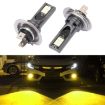 H7 Car LED Fog Light 2PCS 12V-24V 12W 3000K 800LM 12LEDs Yellow - 1