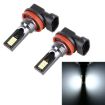 H11/H8 Car LED Fog Light 12V-24V 12W 3000K 800LM 12LEDs White 2PCS - 1
