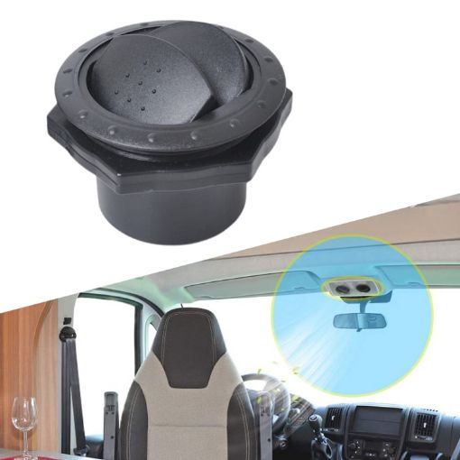 60mm Round AC Air Outlet Vent for RV Bus Boat Yacht Auto (Black) - 1