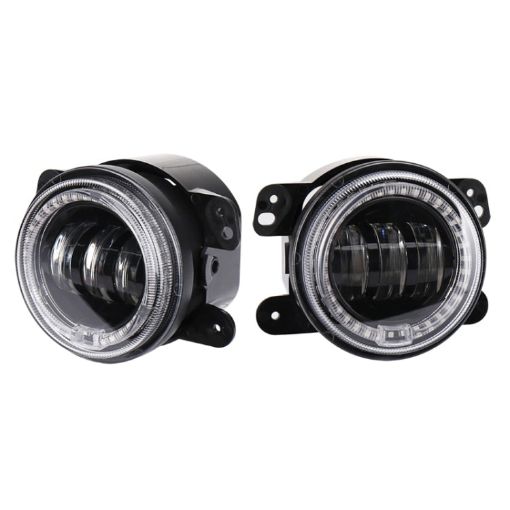 2 PCS 12V-30V 30W 1440LM 12LED 4" Car Fog Light Black Background - 1