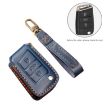 Volkswagen Lavida B Style Brown Cowhide Leather Key Cover Case - 3