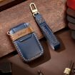 Blue Cowhide Leather Key Cover for Land Rover Discovery 5 - Hallmo - 2