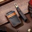 Volvo Car Key Cover - Black Cowhide Leather Protective Case by Hallmo - 2