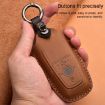 Ford Car Cowhide Leather Key Cover Case, Three Keys Version - Red - 4