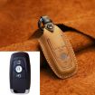 Ford Car Cowhide Leather Key Cover Case, Three Keys Version (Brown) - 1