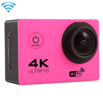 F60 2" Screen 170 Wide Angle WiFi Sport Action Camera with Case, Magenta - 1