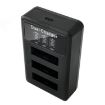 Sony NP-BX1 LCD Display USB Triple Charger with Cable - Black - 3