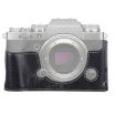 FUJIFILM X-T4 Black PU Leather Camera Half Case 1/4" Thread Litchi Texture - 1