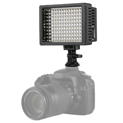 HD-160 White LED Video Light for Canon/Nikon DSLR with 3 Filters - 1